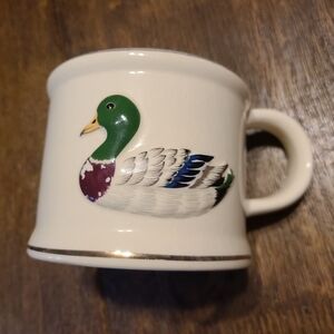 Franklin Shaving Mug Mallard Duck Gold Trim Vintage